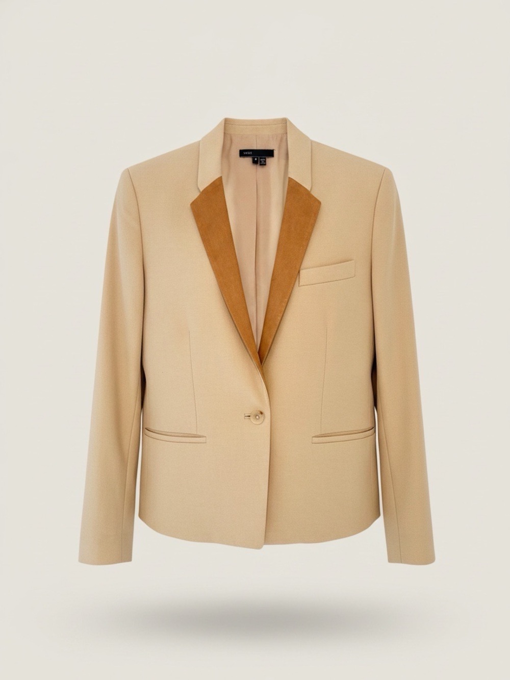 Linen Vince Jacket with Leather Detail